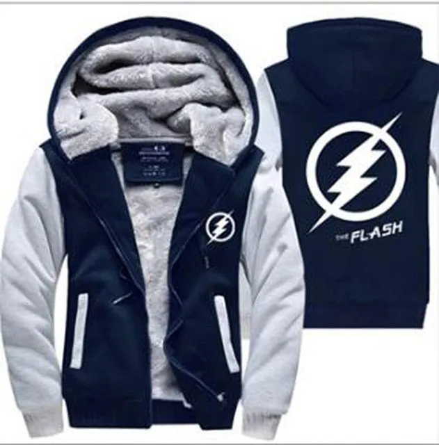 2019 Winter The  Jackets men hipster Coat Anime Justice League Hooded fashion Thick Zipper Sweatshirt fleece tracksuit down
