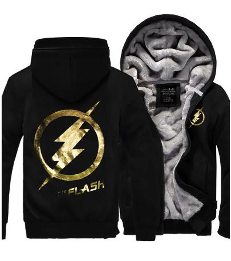 2019 Winter The  Jackets men hipster Coat Anime Justice League Hooded fashion Thick Zipper Sweatshirt fleece tracksuit down