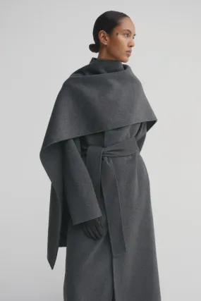 Almada Micha Double Scarf in Dark Grey