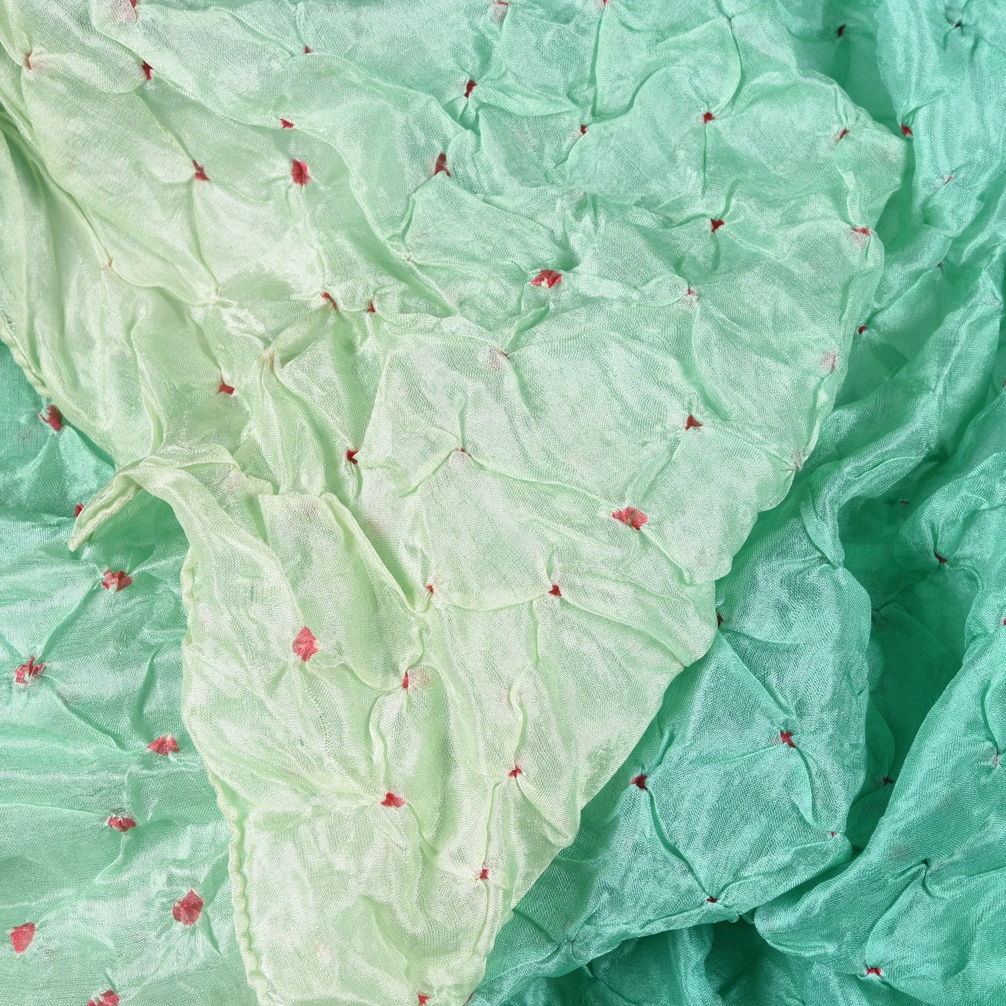 Aquamarine Bandhani Silk Scarf from Rajasthan