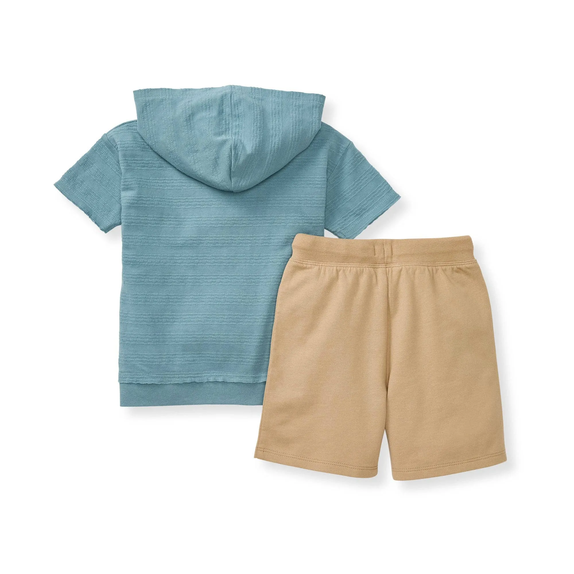 Dotted Jacquard Set: Smoke Blue / 6-9 Months
