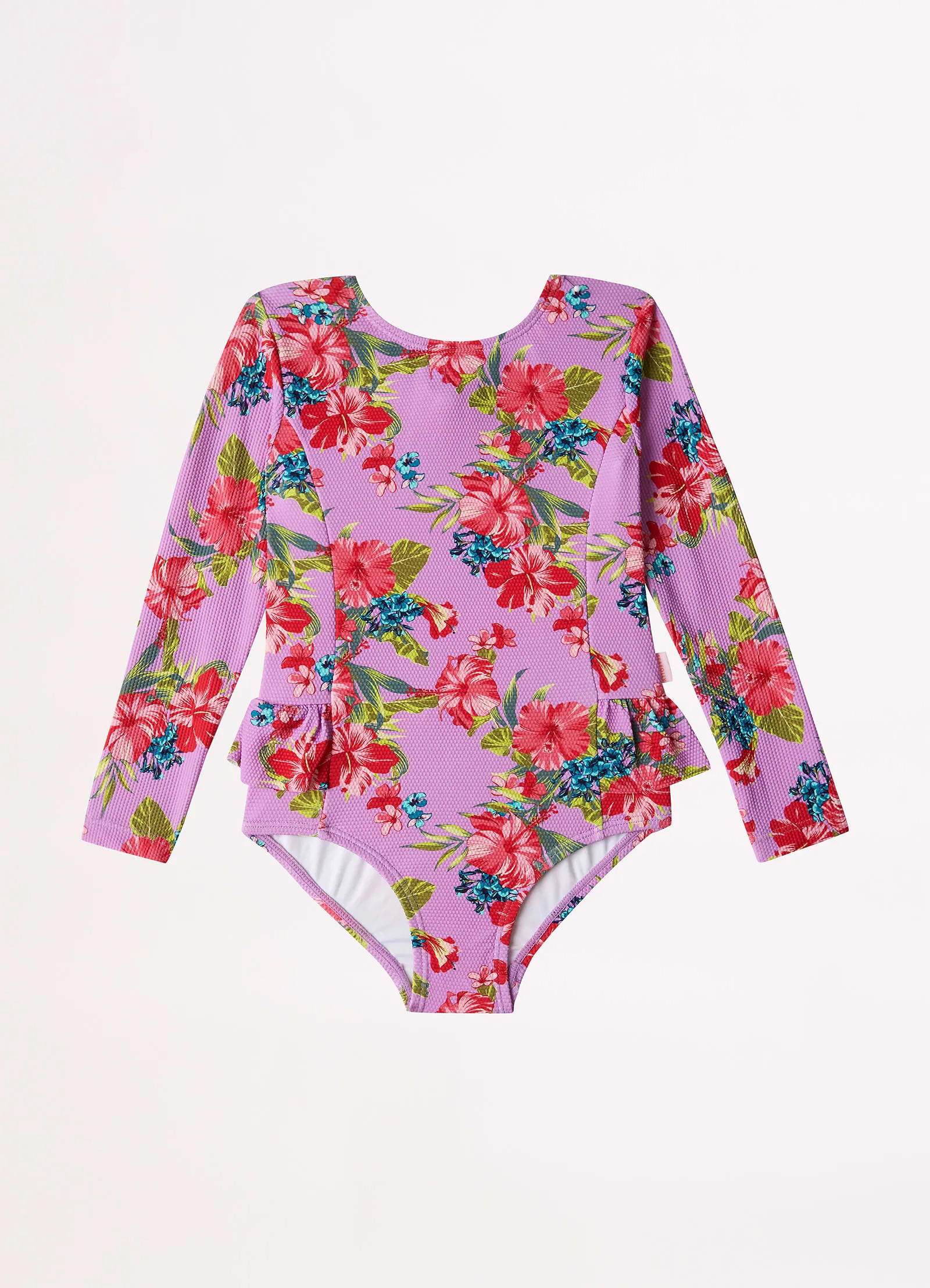 Girls Honolulu L/S Paddlesuit Hip Frill Detai  - Honolulu