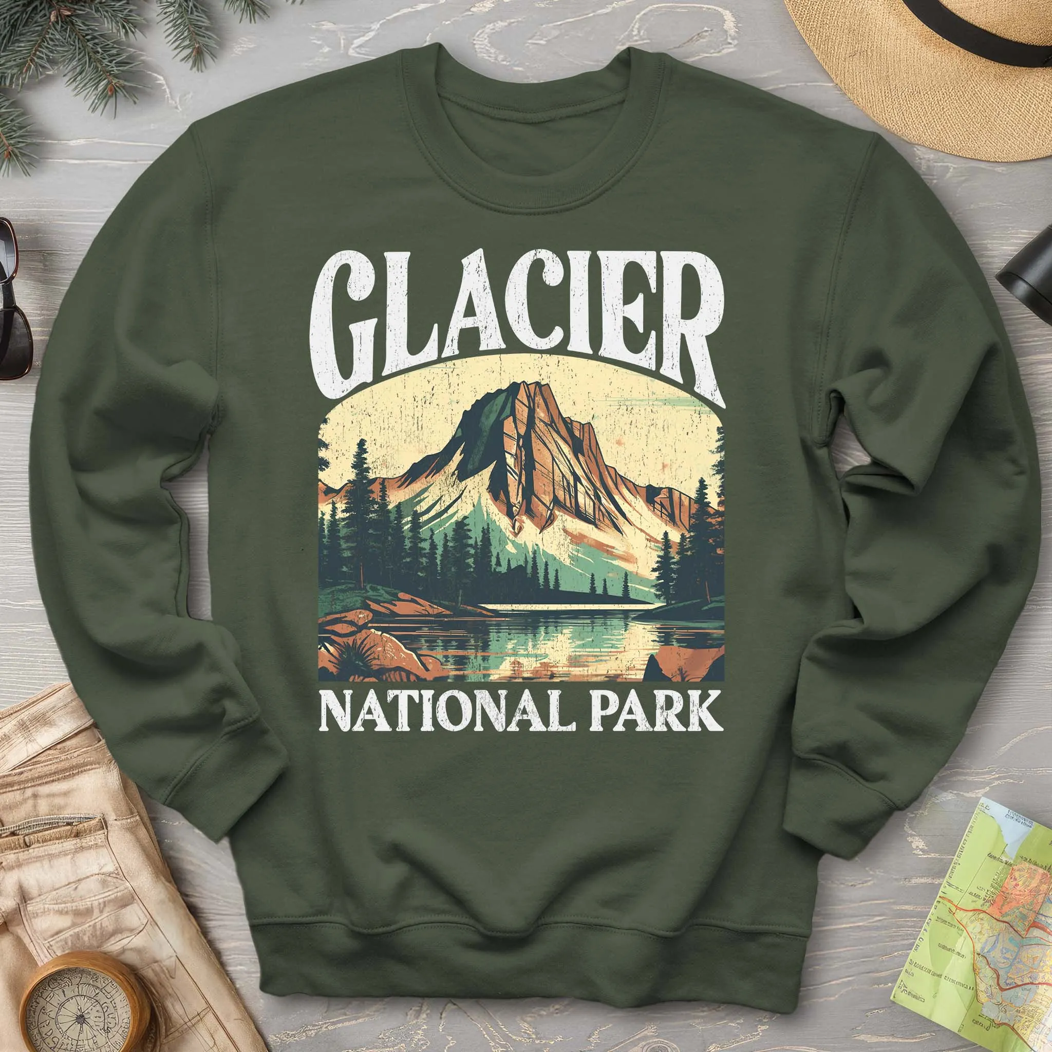 Glacier National Park "Big and Bold" Crewneck Sweatshirt
