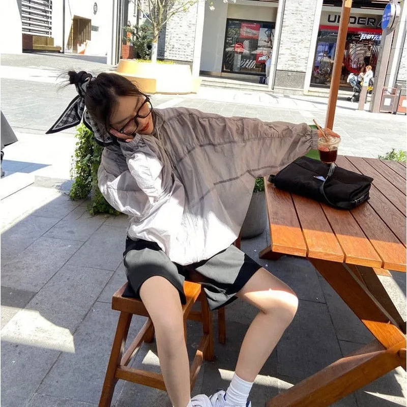 Hulianfu Basic Jackets Women Summer Sun-proof Loose Solid Simple Ulzzang Vintage Fashion Soft Ladies Chic New Daily Clothing Leisure Fit