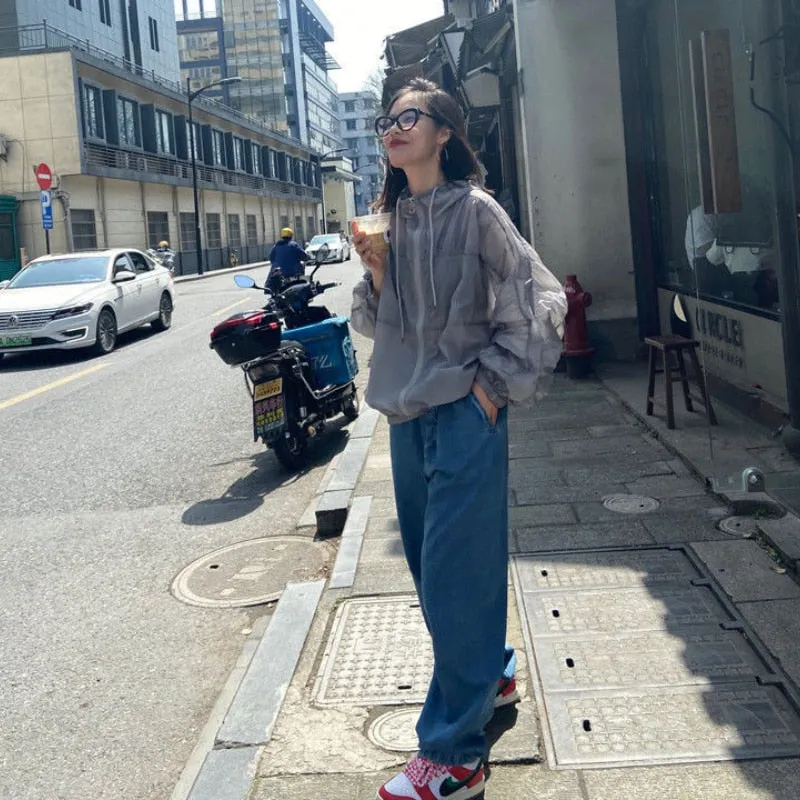 Hulianfu Basic Jackets Women Summer Sun-proof Loose Solid Simple Ulzzang Vintage Fashion Soft Ladies Chic New Daily Clothing Leisure Fit