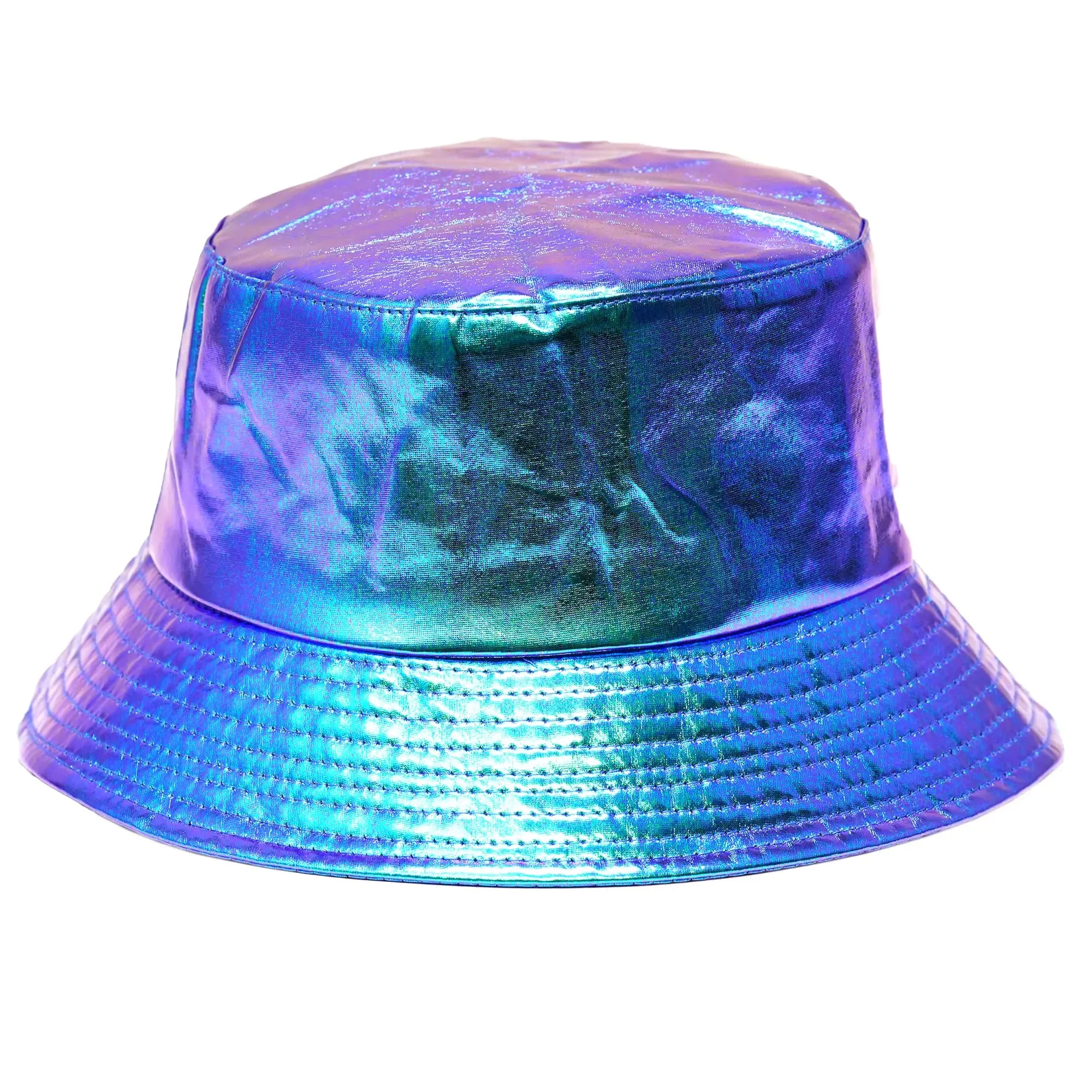 Metallic Purple Bucket Hat for Women & Men - Rave Bucket Hats -Festival Halloween Hats - Adjustable Comfortable and 50  SPF Protection Rave Accessories for Adults Teens and Kids