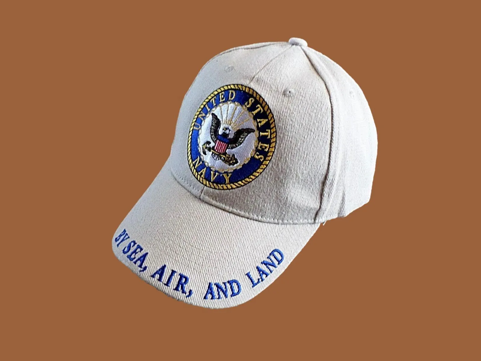 NEW U.S MILITARY NAVY EMBROIDERED KHAKI HAT BASEBALL CAP OFFICIAL LICENSED HATS