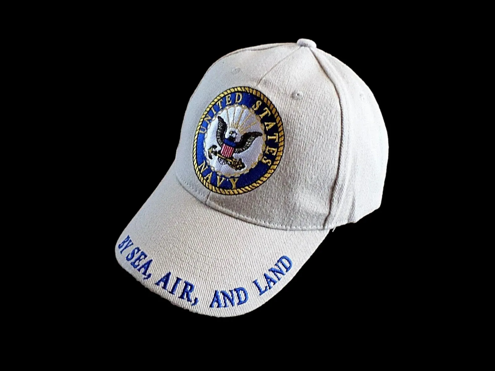 NEW U.S MILITARY NAVY EMBROIDERED KHAKI HAT BASEBALL CAP OFFICIAL LICENSED HATS