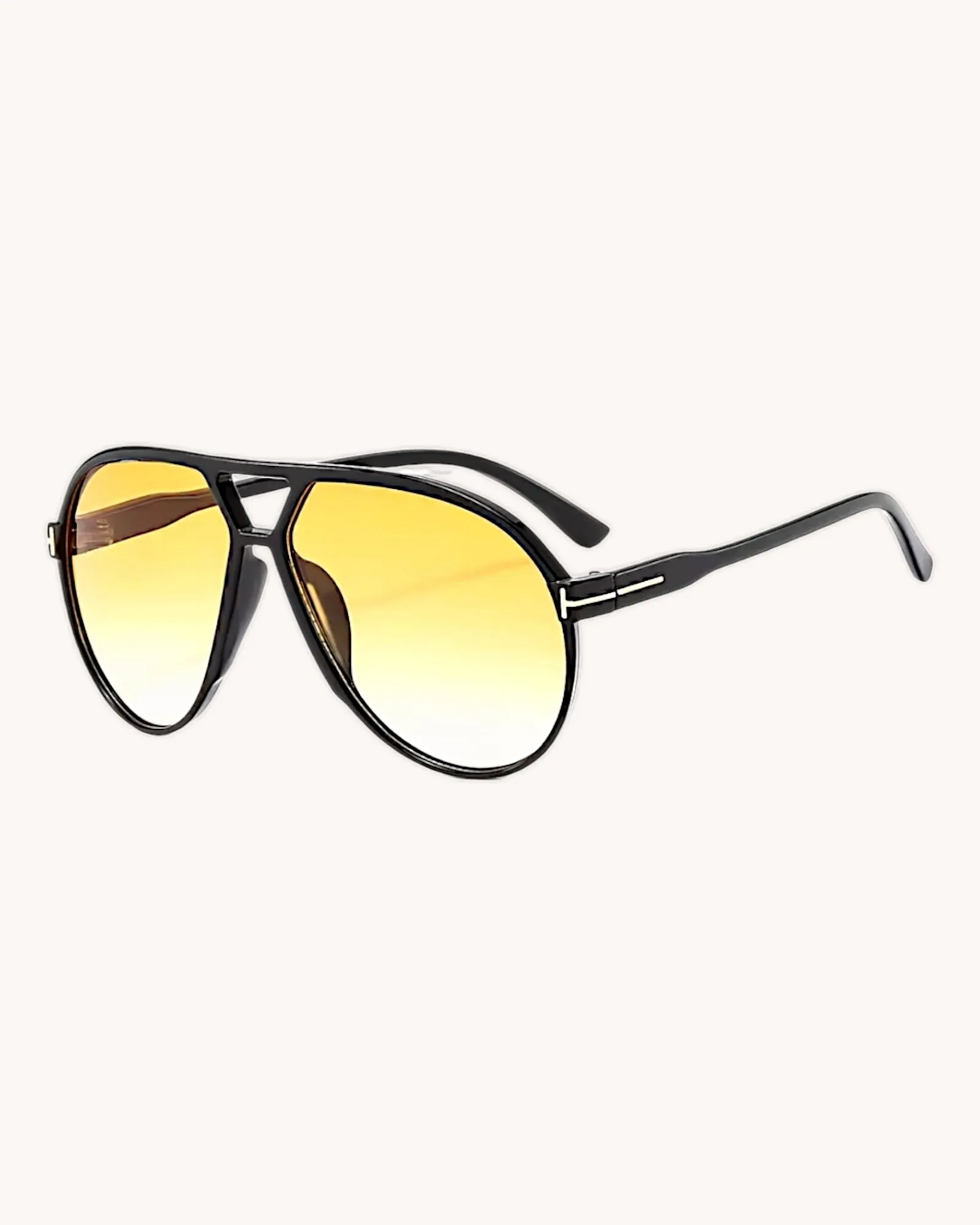 Oversize Aviator Sunglasses - Yellow