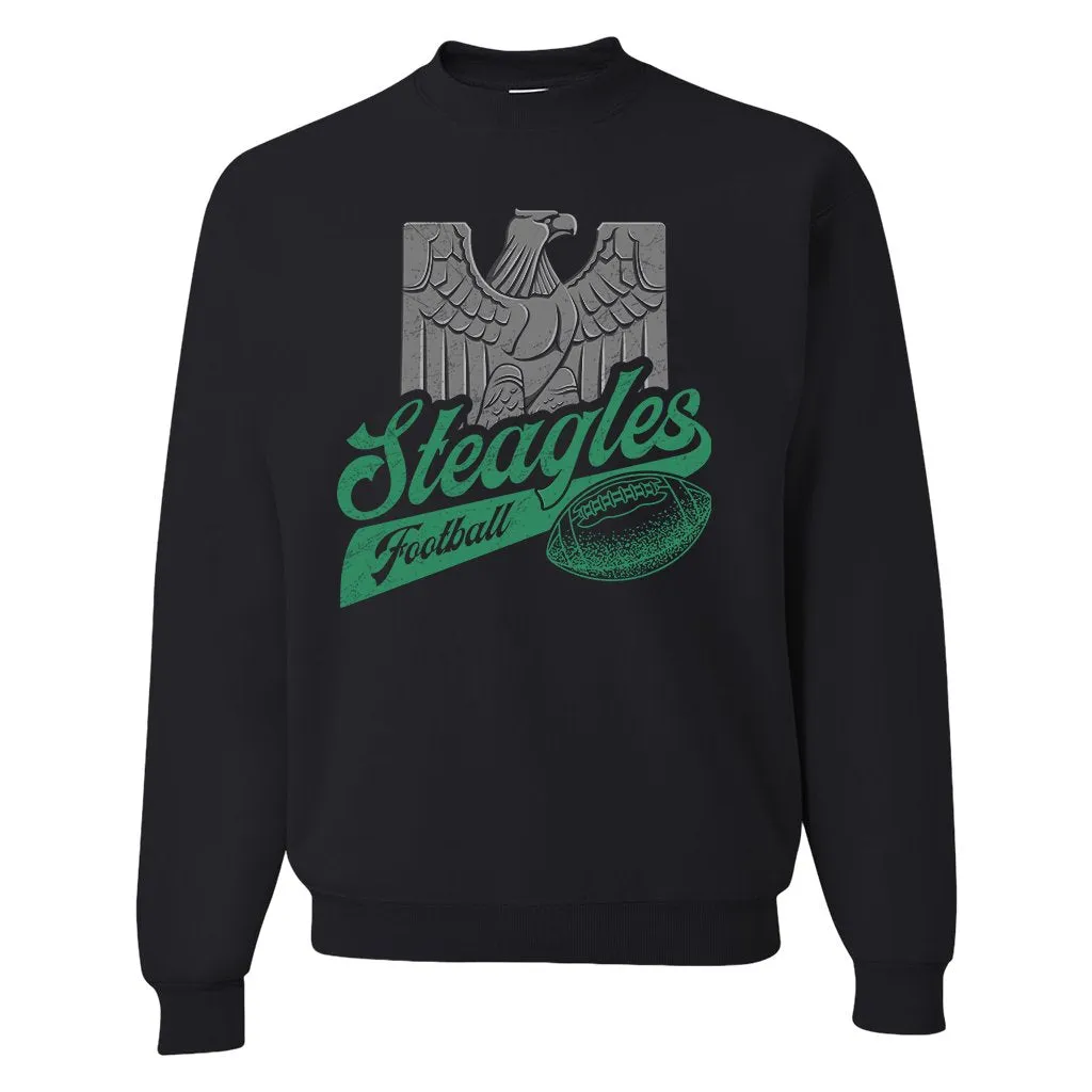 Steagles Retro Crewneck Swetashirt | Phil-Pitt Steagles Black Pullover Crewneck