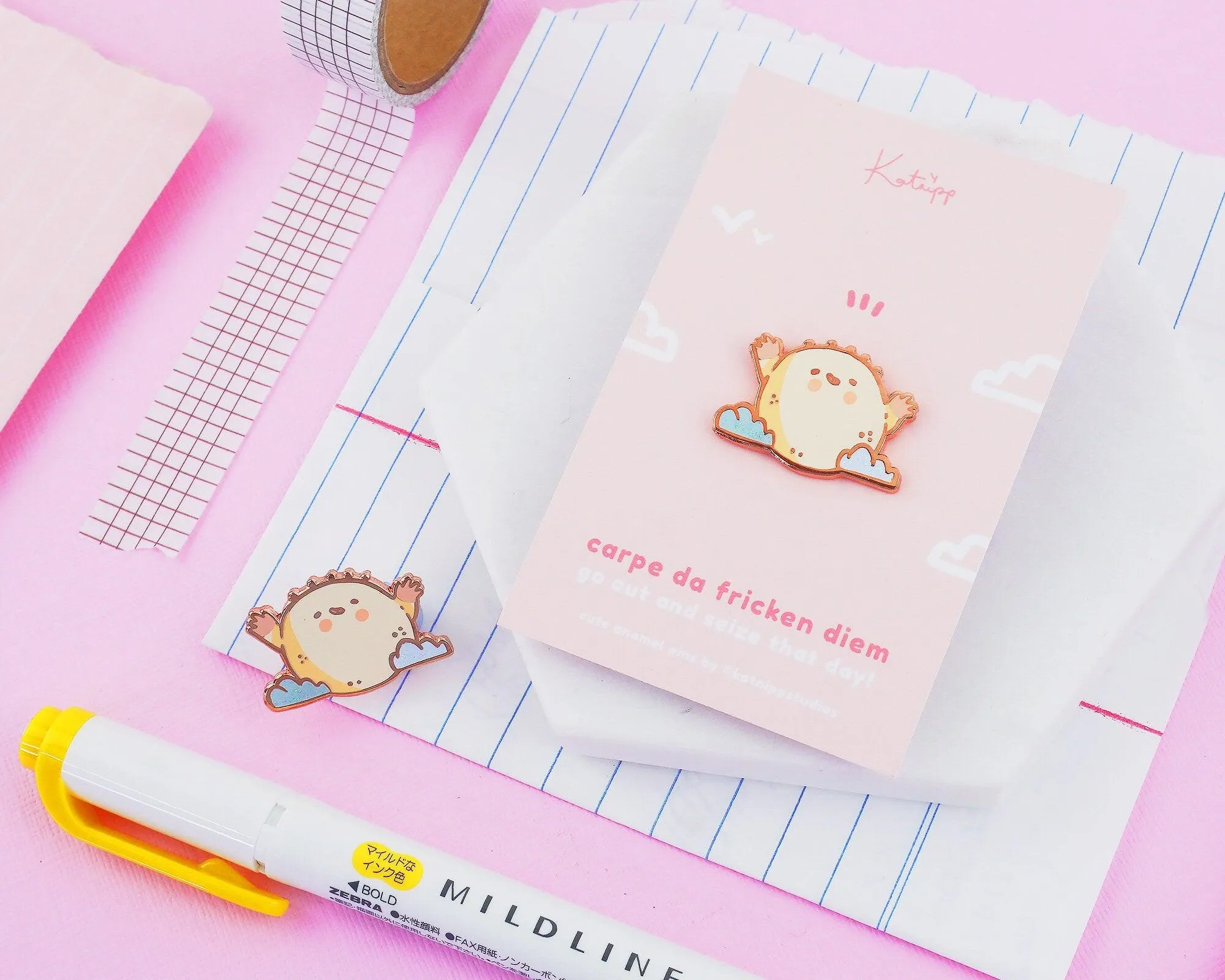 Sunnie the Happy Sun Enamel Pin | Kawaii Positivity Pin | Motivational Cute Sun Badge