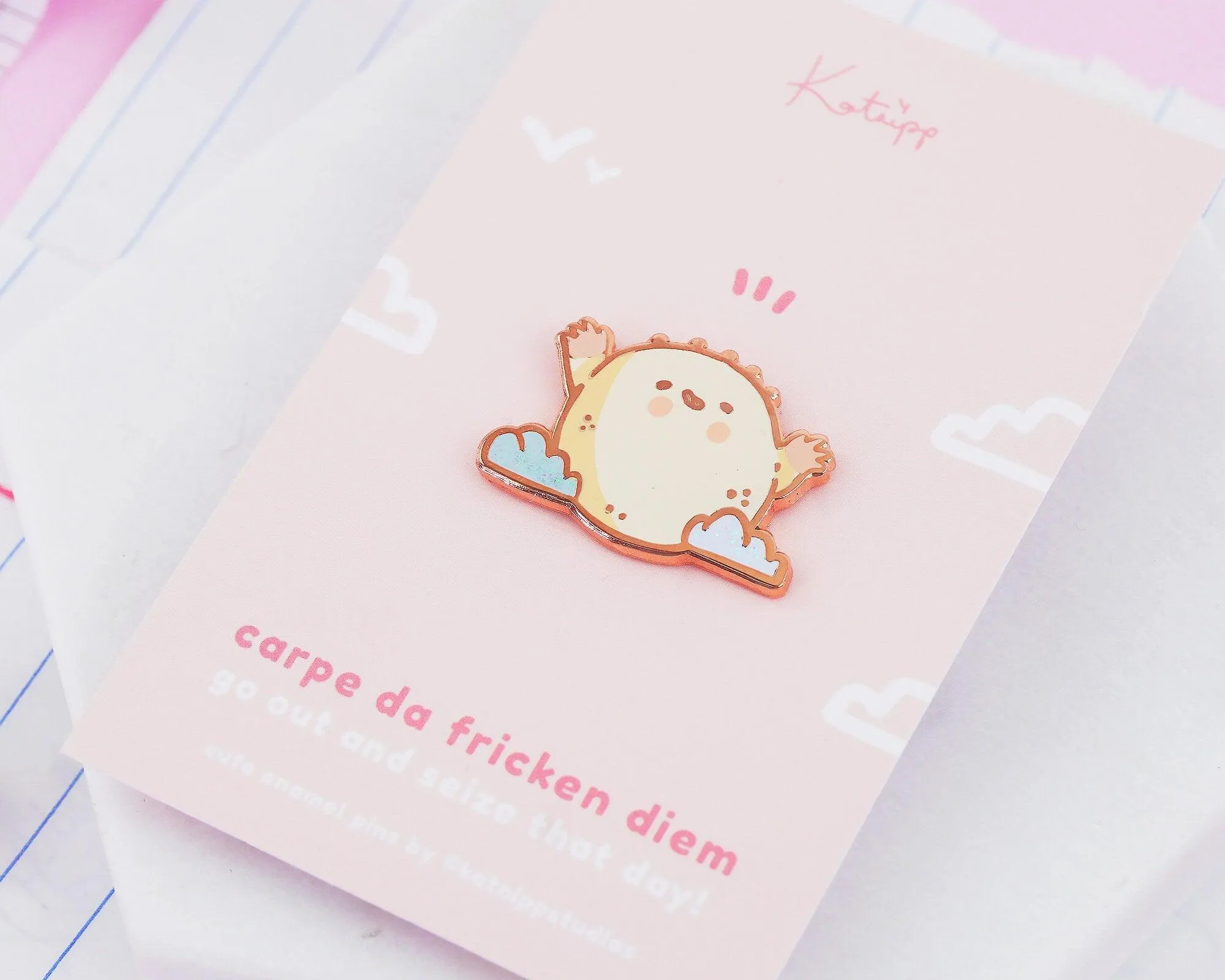Sunnie the Happy Sun Enamel Pin | Kawaii Positivity Pin | Motivational Cute Sun Badge