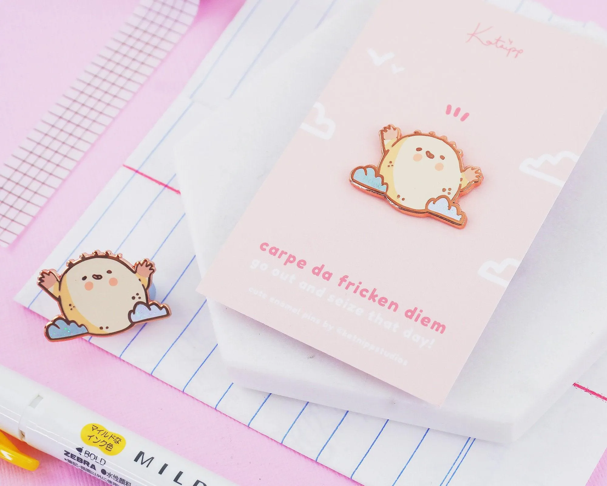 Sunnie the Happy Sun Enamel Pin | Kawaii Positivity Pin | Motivational Cute Sun Badge