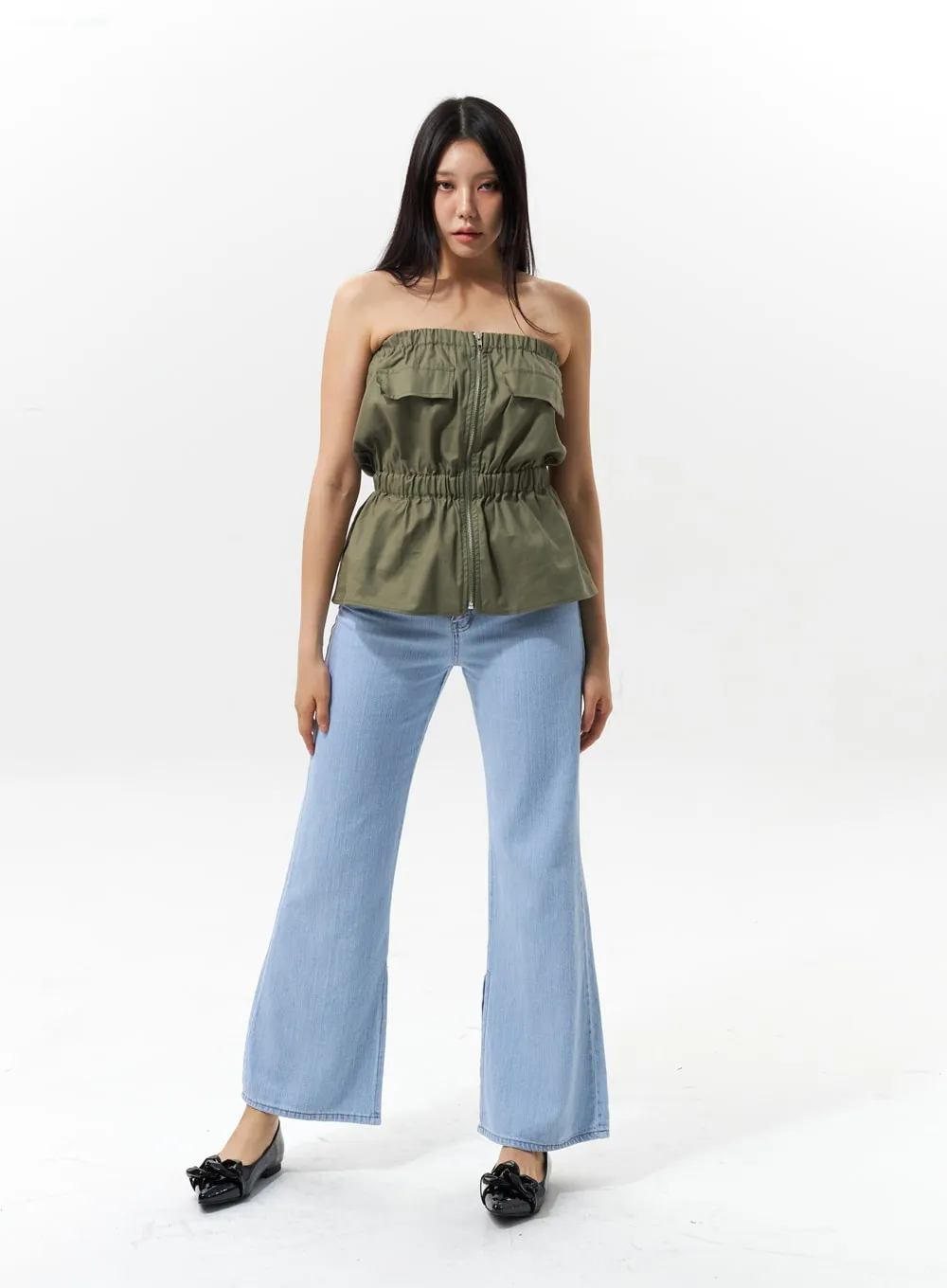 Zip-Up Sleeveless Top IU322