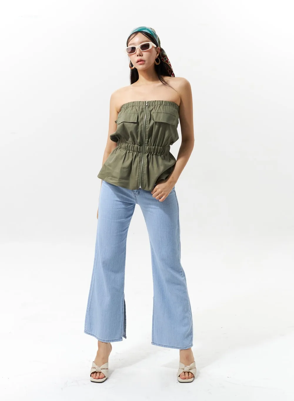 Zip-Up Sleeveless Top IU322