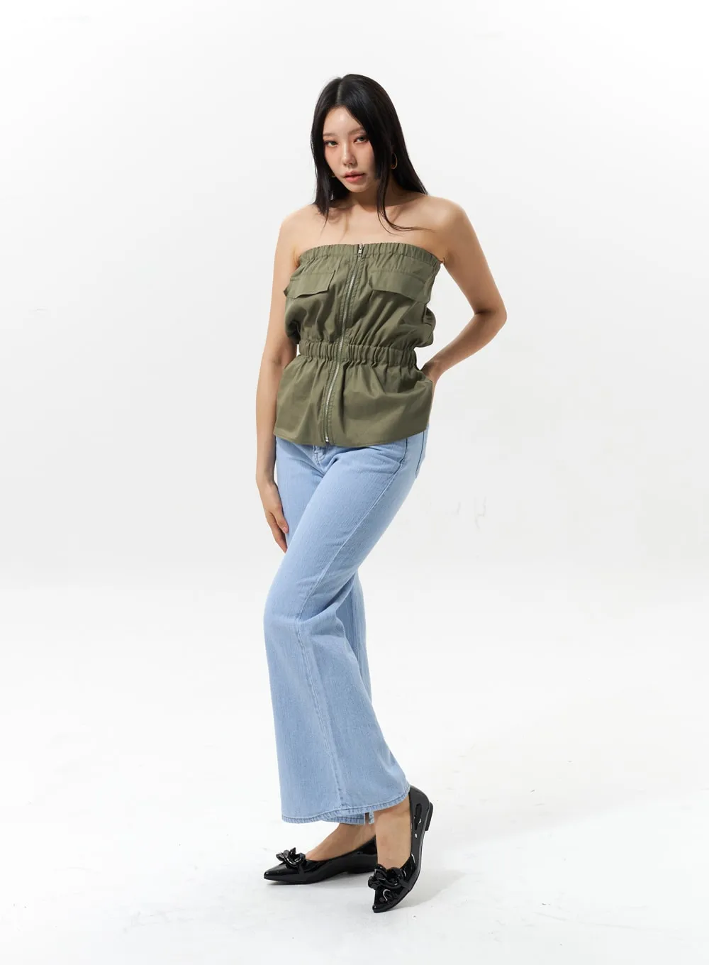 Zip-Up Sleeveless Top IU322